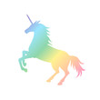 Vector illustration of unicorn silhouette. Rainbow unicorn