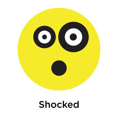 Poster - Shocked icon vector sign and symbol isolated on white background