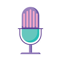 Wall Mural - retro microphone icon over white background, vector illustration