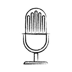 Sticker - retro microphone icon over white background, vector illustration