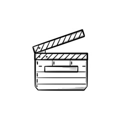 Wall Mural - Movie clapboard hand drawn outline doodle icon