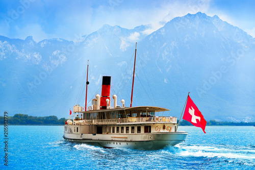 Fotografía Geneve Lake Leman steamer ship Switzerland