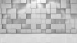 © immimagery - virtual set white 3D cube render geometric pattern graphic background
