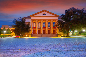 Sticker - Nordhausen Theater at night in Thuringia Germany