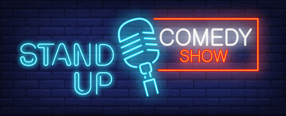 Aufkleber - Standup Comedy show neon sign