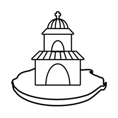 Poster - church icon over white background, vector illustration