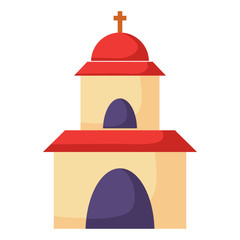 Poster - church icon over white background, vector illustration