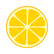 Lemon citrus split half slice or cross section flat icon for fruit apps and websites