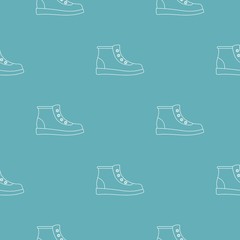 Poster - hiking boots pattern vector seamless repeating for any web design
