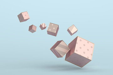 Aufkleber - abstract 3d rendering of geometric shapes. minimalistic composition. modern background design for po