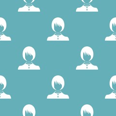 Poster - Girl user pattern vector seamless repeating for any web design