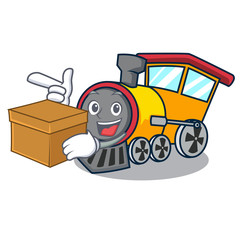 Sticker - With box train character cartoon style