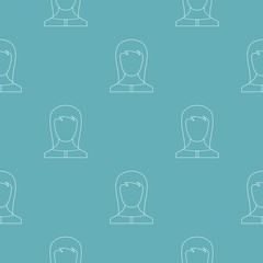 Poster - Girl avatar pattern vector seamless repeating for any web design
