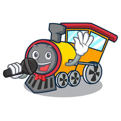 Sticker - Singing train mascot cartoon style