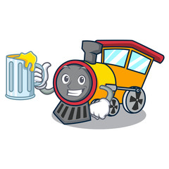 Sticker - With juice train mascot cartoon style