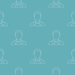 Poster - Man avatar pattern vector seamless repeating for any web design