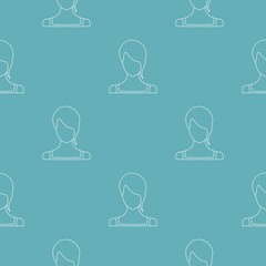 Poster - Woman avatar pattern vector seamless repeating for any web design