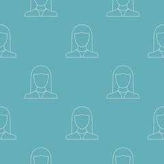 Poster - Female avatar pattern vector seamless repeating for any web design