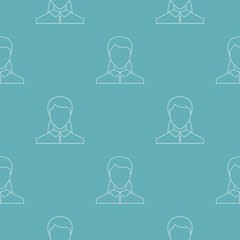 Poster - Woman user pattern vector seamless repeating for any web design