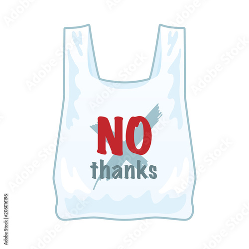 pollution problem concept say no to plastic bag cartoon image of cellophane packet with signage calling for stop using polythene package vector illustration buy this stock vector and explore similar vectors polythene package vector illustration