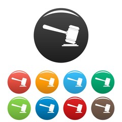 Poster - Judge gavel icon. Simple illustration of judge gavel vector icons set color isolated on white
