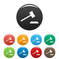 Poster - Legal gavel icon. Simple illustration of legal gavel vector icons set color isolated on white