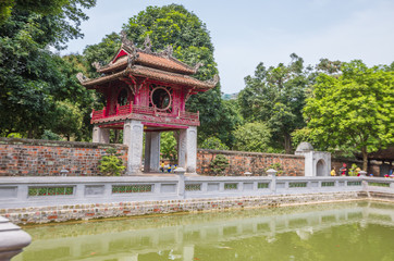 Gate in Temple of Literature in Hanoi Vietnam