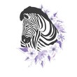 Logo with the head of a zebra. Flat zebra portrait for card, placard, invitation, book, poster, note book, sketch book.