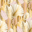 © galyna_p - gold and pale rose abstract leaves seamless pattern