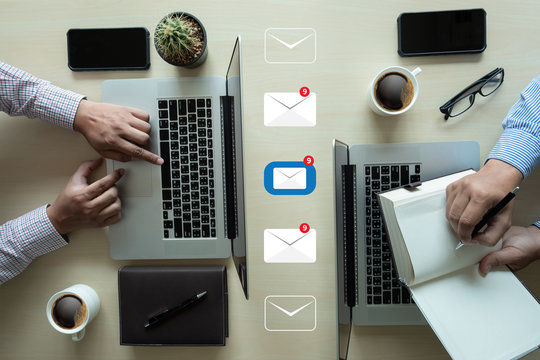 Mail Communication Connection message to mailing contacts phone Global Letters Concept