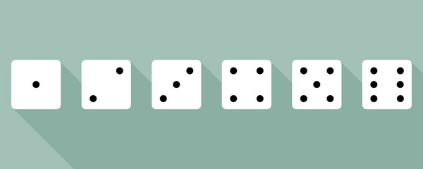 Sticker - set of dice in flat style with shadow