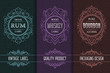 © PerepadiaY - Vintage packaging design set with alcohol drink labels of rum, whiskey, bourbon.