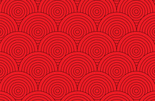 Abstract Red Circle Pattern Wallpaper Background Vector Illustration.Retro Art Pattern Background