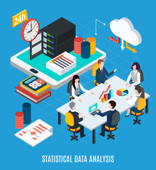 Poster - Statistical Data Analysis Isometric Background