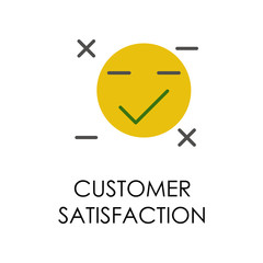 Poster - colored customer satisfaction illustration. Element of marketing and business flat for mobile concept and web apps. Isolated customer satisfaction flat for web and mobile