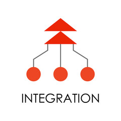 Aufkleber - colored integration illustration. Element of marketing and business flat for mobile concept and web apps. Isolated integration flat can be used for web and mobile
