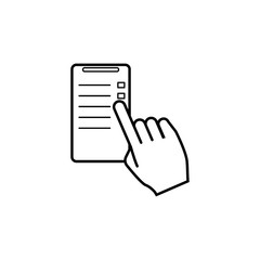 Aufkleber - smart phone user icon. Element of mobile banking for smart concept and web apps. Thin line smart phone user icon can be used for web and mobile