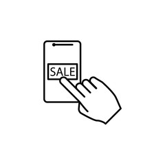 Poster - sale from a smart phone icon. Element of mobile banking for smart concept and web apps. Thin line sale from a smart phone icon can be used for web and mobile