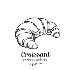 Poster - hand drawn croissant