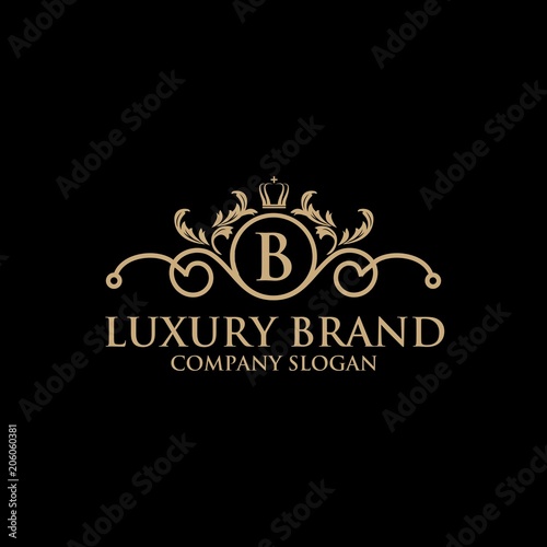 luxury crest logo hotel boutique restaurant vector