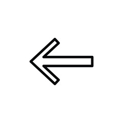 Poster - arrow to left icon. Element of navigation for mobile concept and web apps. Thin line arrow to left icon can be used for web and mobile