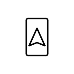 Poster - cursor on the navigator icon. Element of navigation for mobile concept and web apps. Thin line cursor on the navigator icon can be used for web and mobile