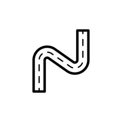 Aufkleber - zigzag road icon. Element of navigation for mobile concept and web apps. Thin line zigzag road icon can be used for web and mobile