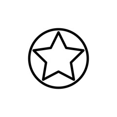 Poster - star in a circle icon. Element of navigation for mobile concept and web apps. Thin line star in a circle icon can be used for web and mobile