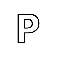 Aufkleber - parking sign icon. Element of navigation for mobile concept and web apps. Thin line parking sign icon can be used for web and mobile