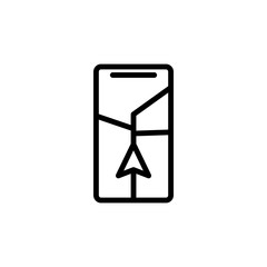 Aufkleber - pointer to navigator screen icon. Element of navigation for mobile concept and web apps. Thin line pointer to navigator screen icon can be used for web and mobile