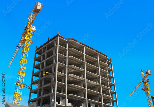 Standard Type Apartment Buildings Central Asia Construction Crane High Rise Buildings Construction Site Building Under Construction Stock Photo Adobe Stock