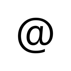 Poster -  @ sign icon. Element of navigation for mobile concept and web apps. Thin line  @ sign icon can be used for web and mobile