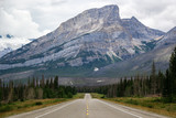 Fototapeta Góry - Mountain Meets Road in Banff National Park, Alberta, Canada