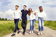 © Marino Bocelli - group of young handsome people walk together